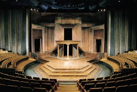 thrust stage with proscenium arch