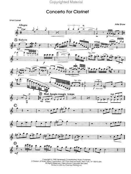 artie shaw clarinet concerto pdf free