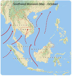 monsoons monsoon and southern hemisphere Monsoons mostly occur in asia and india because the northern hemisphere has more land than the southern hemisphere. monsoons monsoon and southern hemisphere Monsoons mostly occur in asia and india because the northern hemisphere has more land than the southern hemisphere.