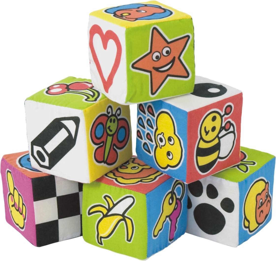 Тканевые кубики разных цветов для детей