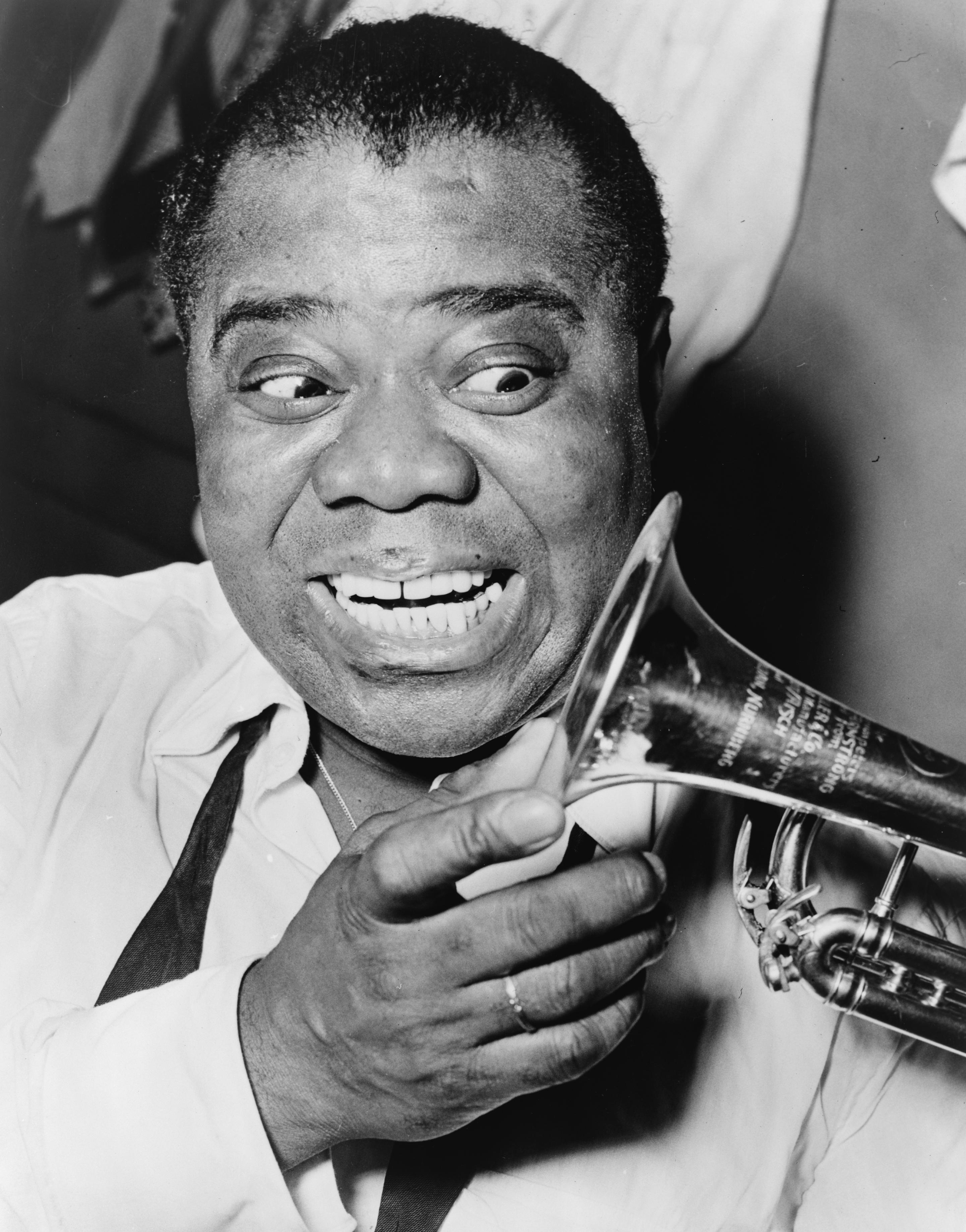 8x10 Print Louis Armstrong Band Leader nicknamed Satchmo or Pops trumpeter #LA01 