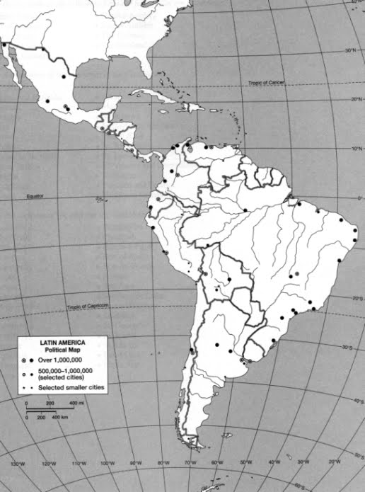 Карта латинской америки без подписей