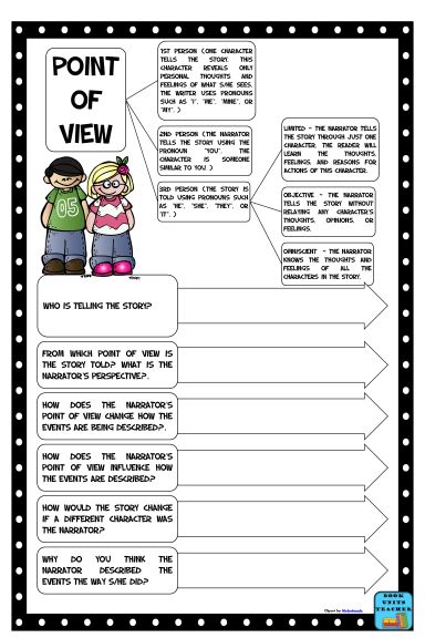 1st & 3rd Person Point of View Writing Activities and Quiz!! FREEBIE!!!