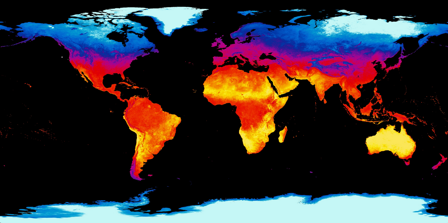Карта температуры земли