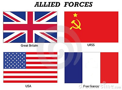 Los paises aliados mas representativos fueron E.U.A, Gran Bretaña, la URSS y Francia
