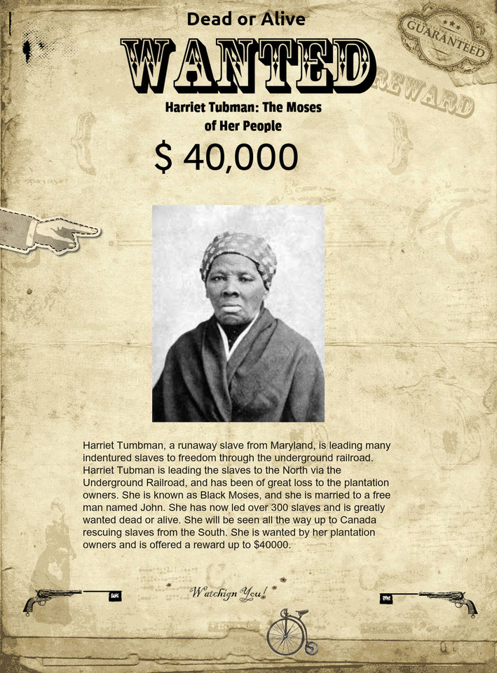 authentic harriet tubman wanted poster
