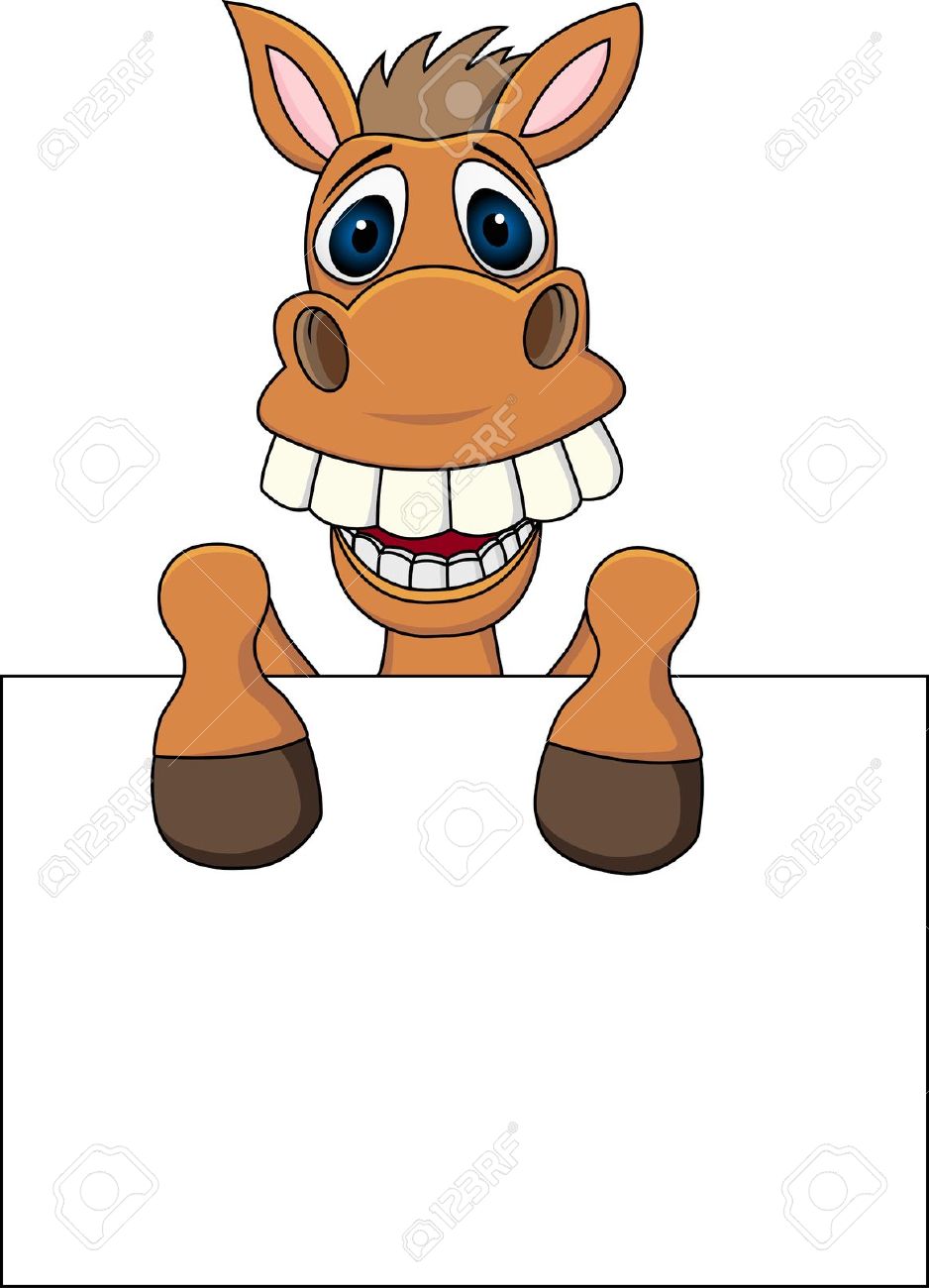 Мультяшный конь с зубами