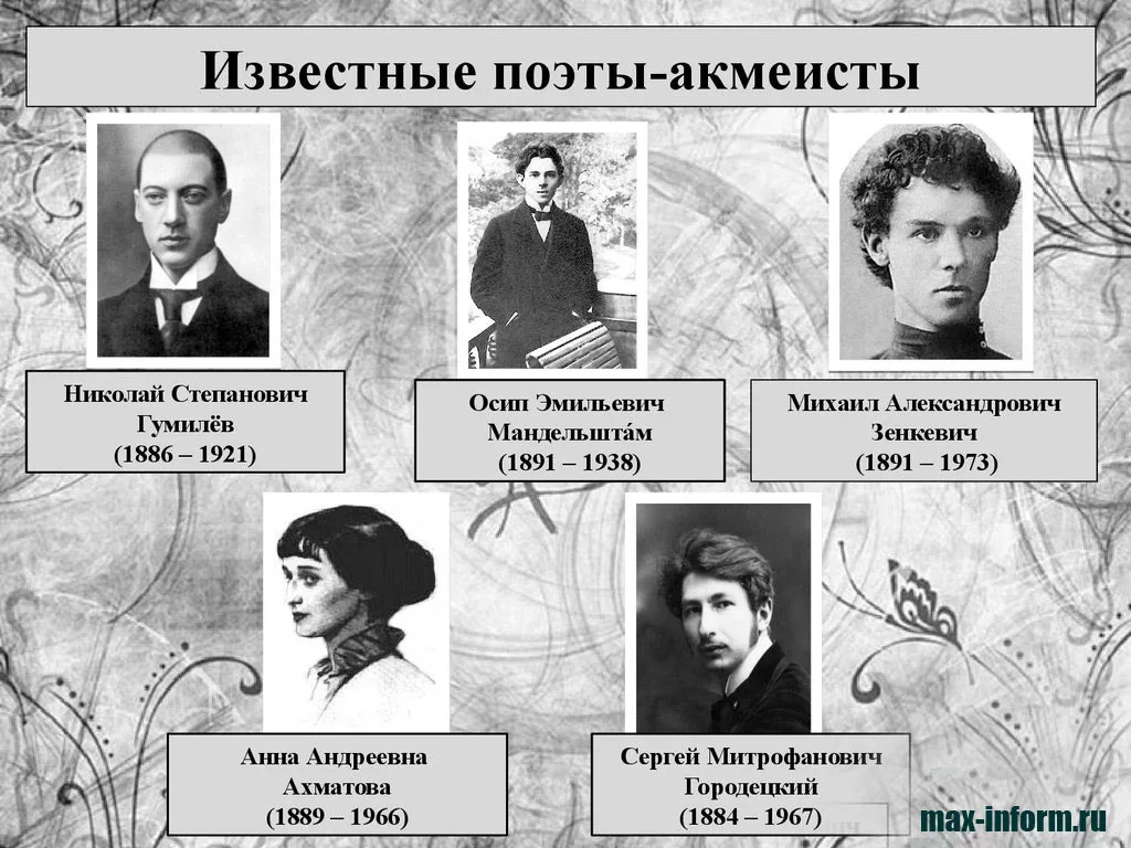 Течение в русской поэзии 1910. Поэты акмеисты серебряного века. Писатели акмеизм серебряного века. Поэты представители акмеизма. Поэты акмеизма серебряного века.