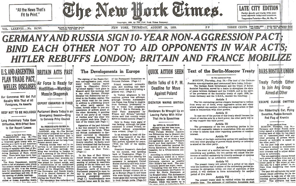 Image result for nazis and soviets sign non aggression pact