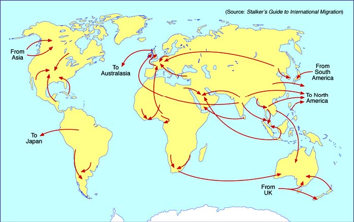 Направления миграционных потоков в мире. Основные пути современных миграций населения на карте. Основные пути миграции населения карта.
