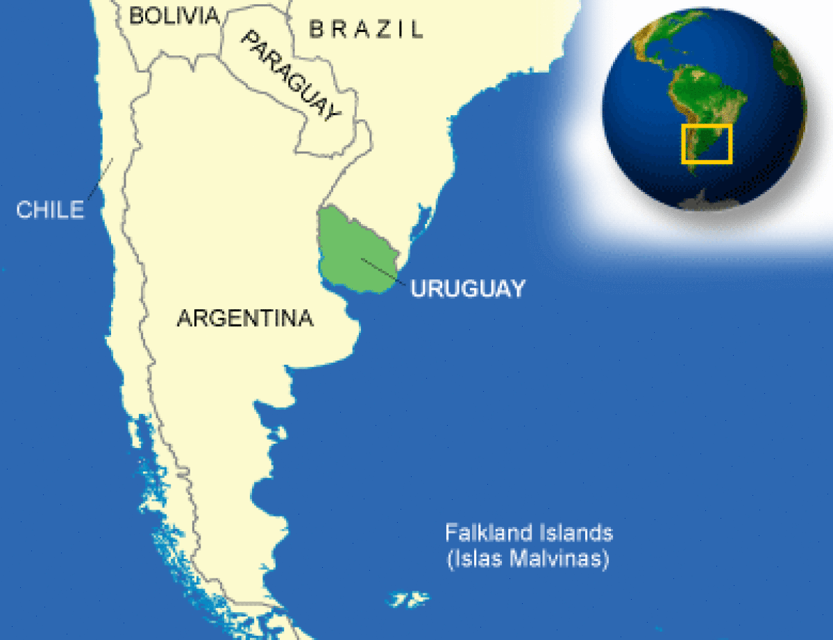 Уругвай столица на карте. Где находится Уругвай на карте. Парагвай и Уругвай на карте Южной Америки. Уругвай на карте Южной Америки.