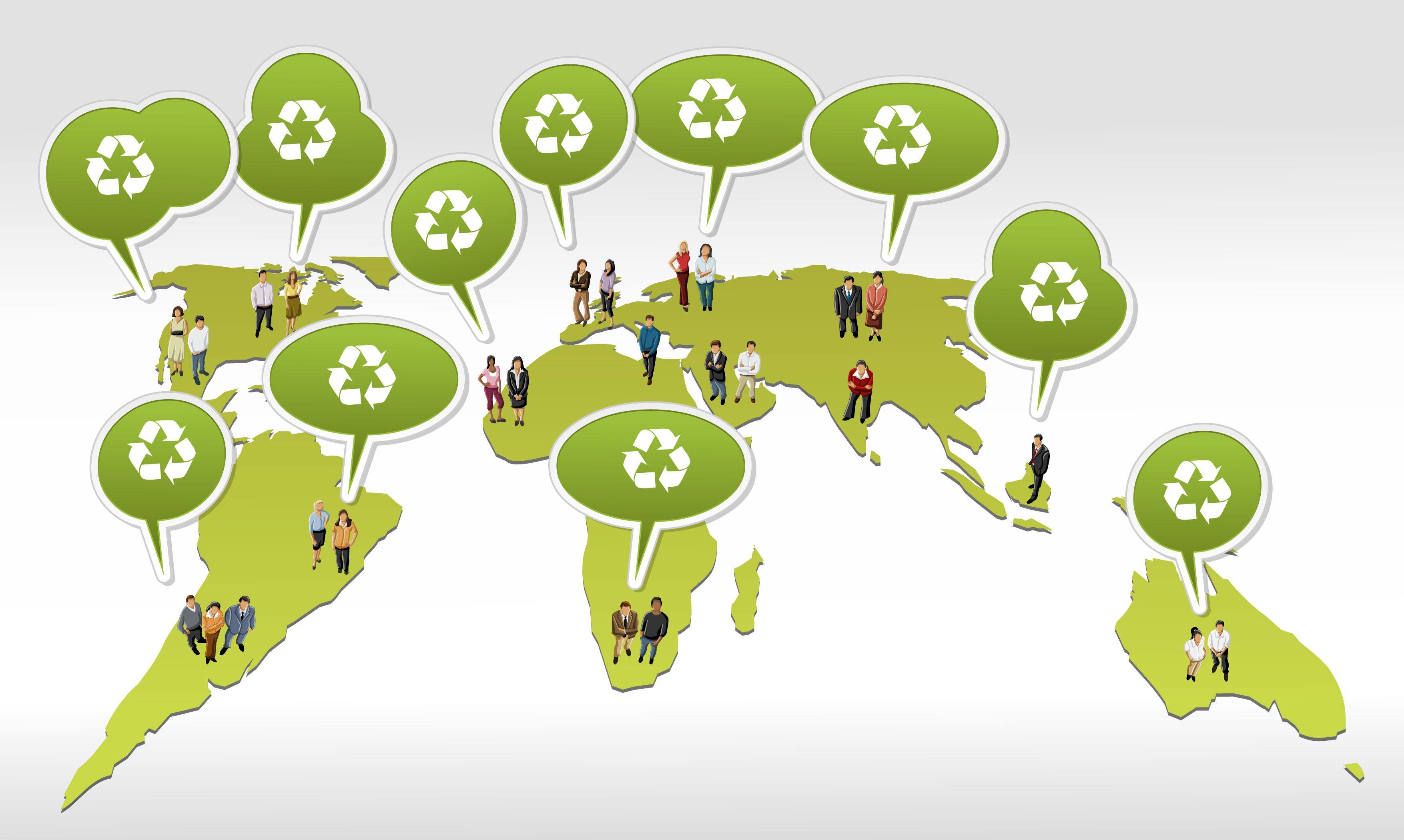 People over the world. Protecting the environment vector Art.