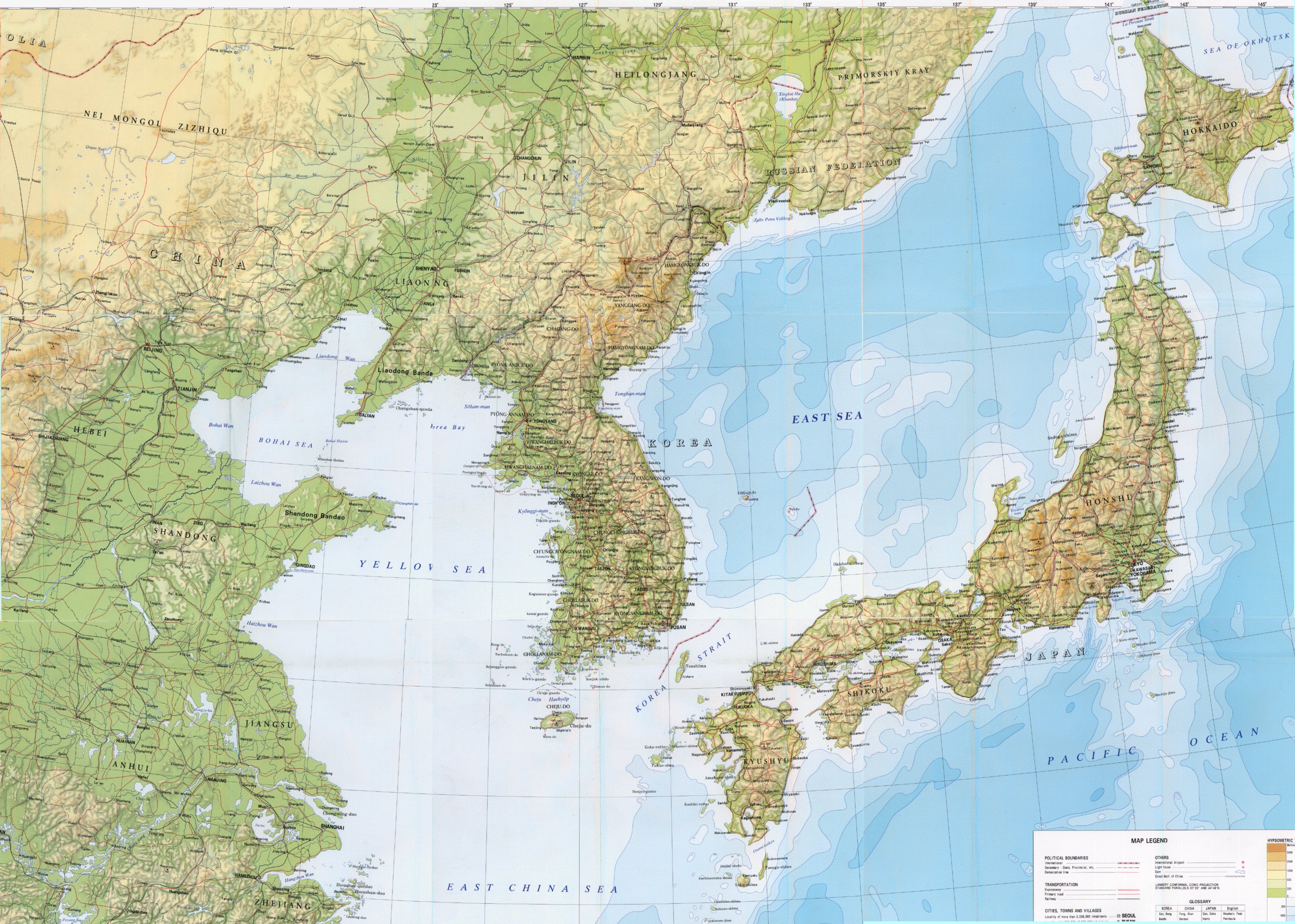Корейский полуостров на карте