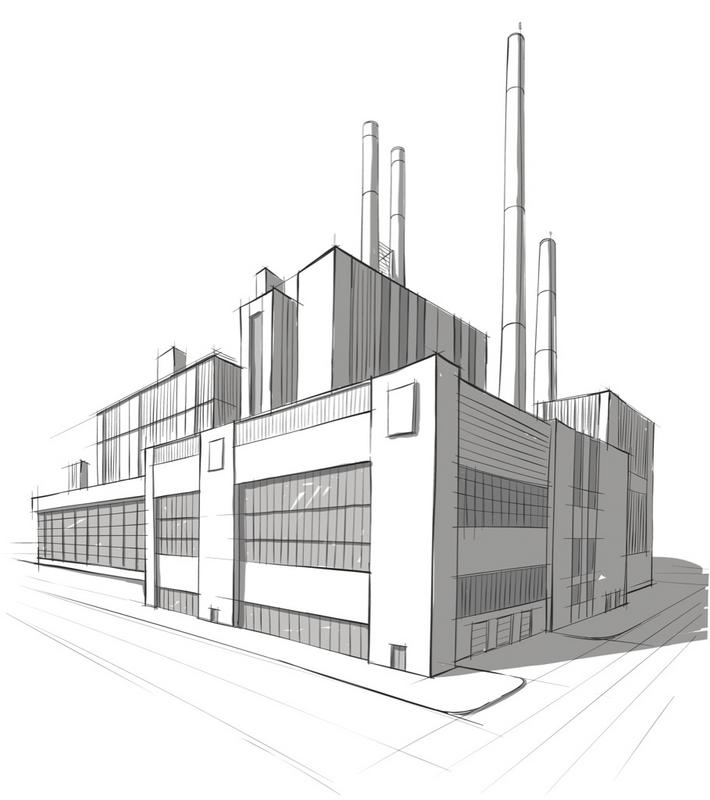 Завод рисунок карандашом