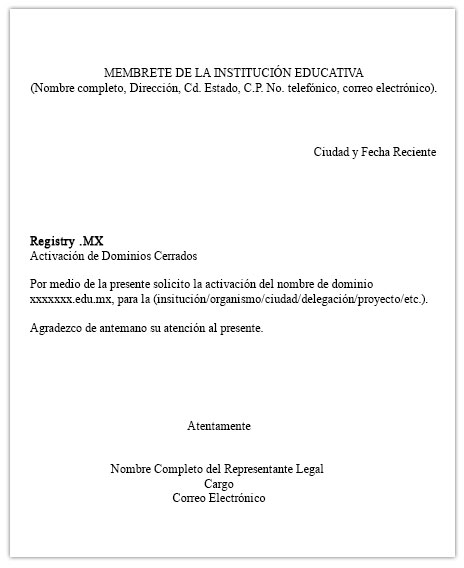 Ejemplo De Carta Dirigida A Una Institucion - Ejemplo Sencillo