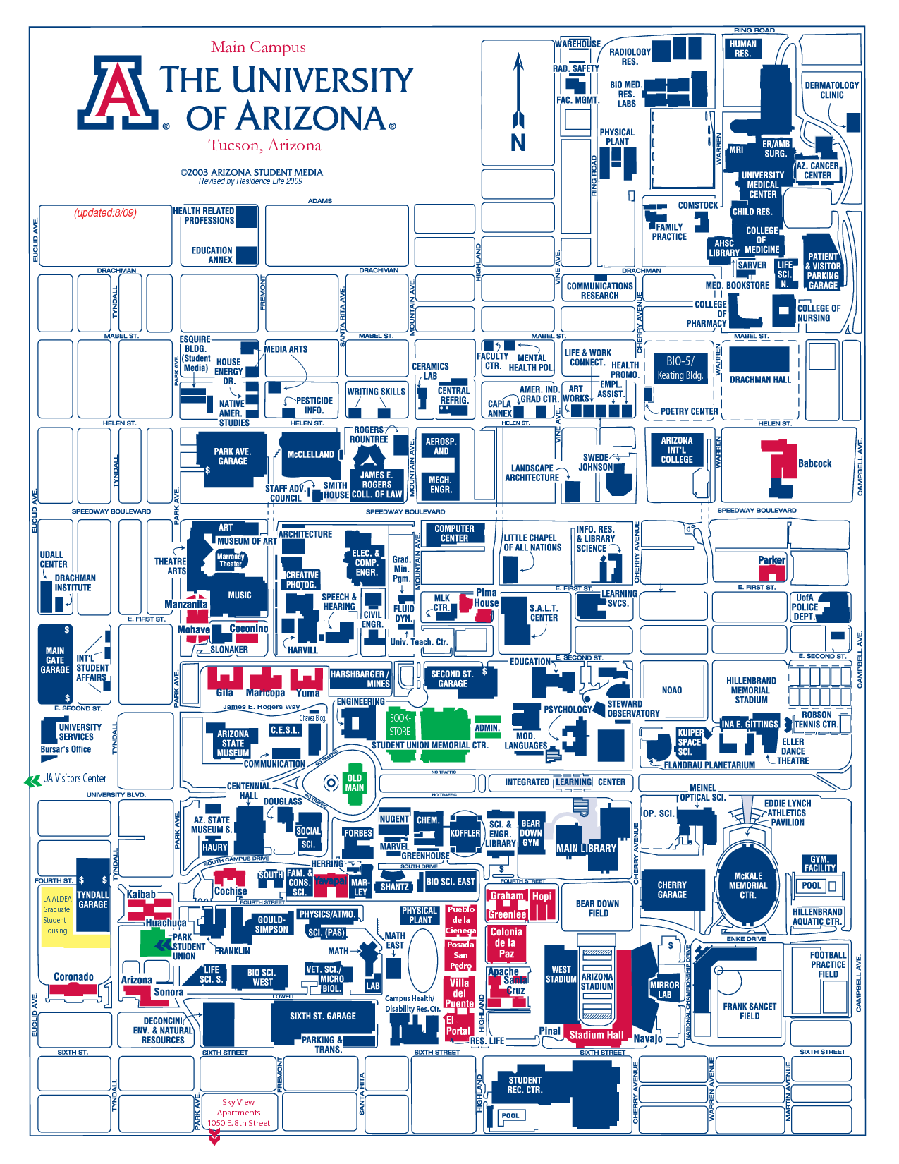 University Of Arizona Map U Of Arizona Map ~ Elamp