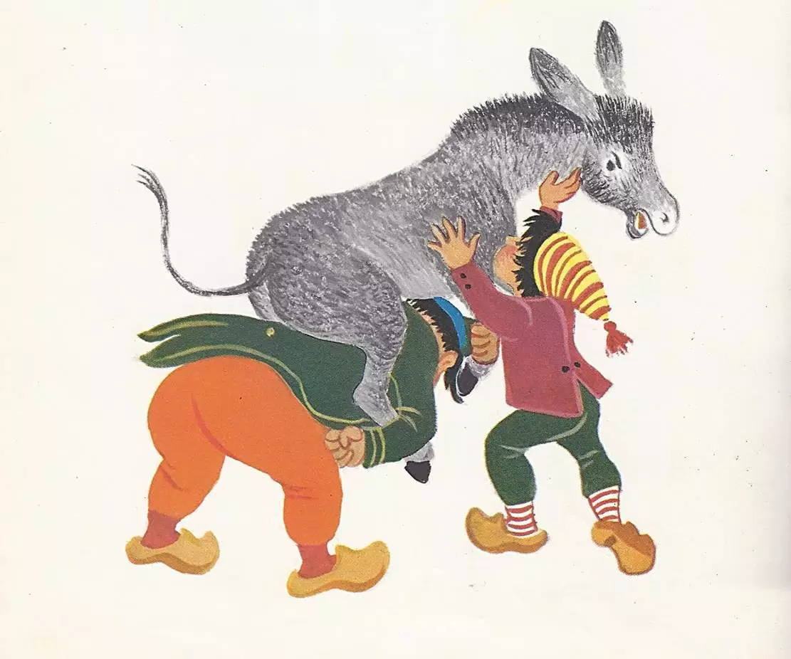 Goha and his son ride the donkey at emaze E-Card