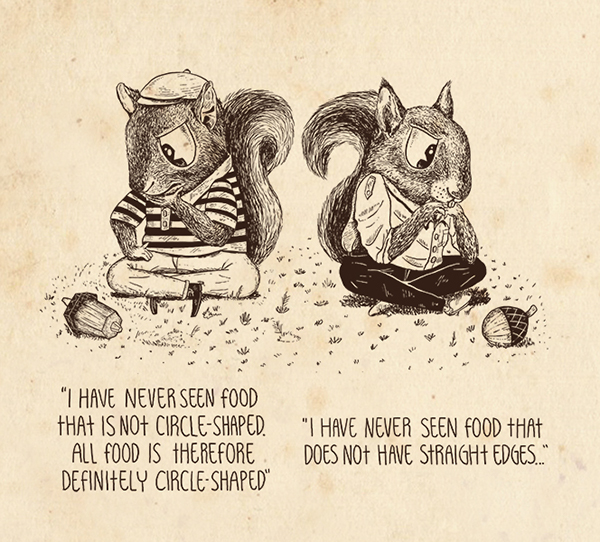 Hasty generalization fallacy Book illustration, Illustration, Cool