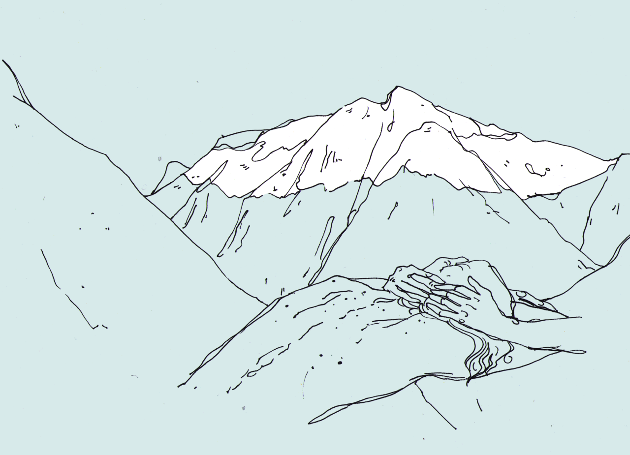 Гора Эльбрус набросок