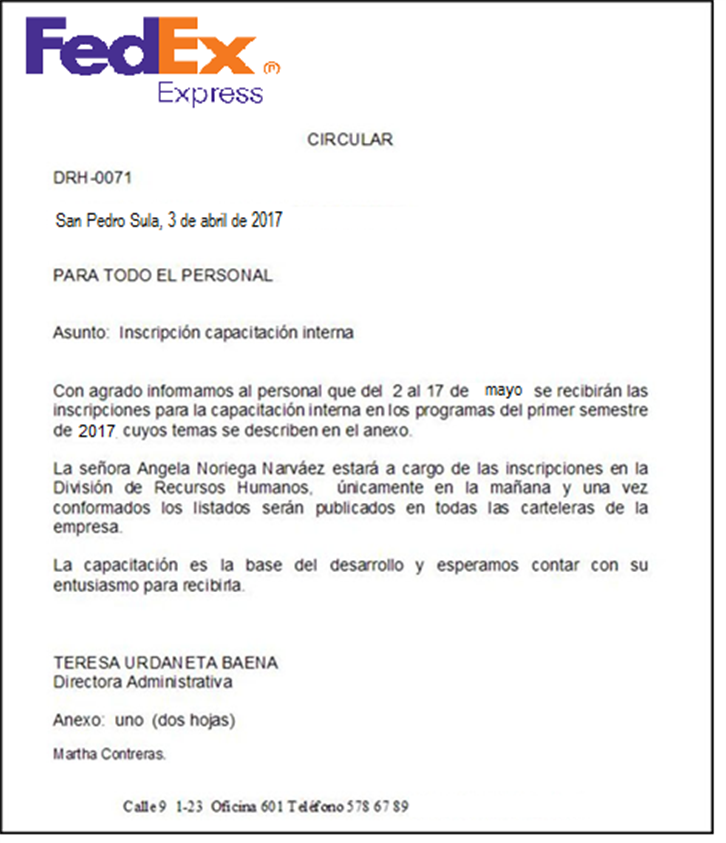 Ejemplo De Carta Circular De Una Empresa Peter Vargas Ejemplo De Carta