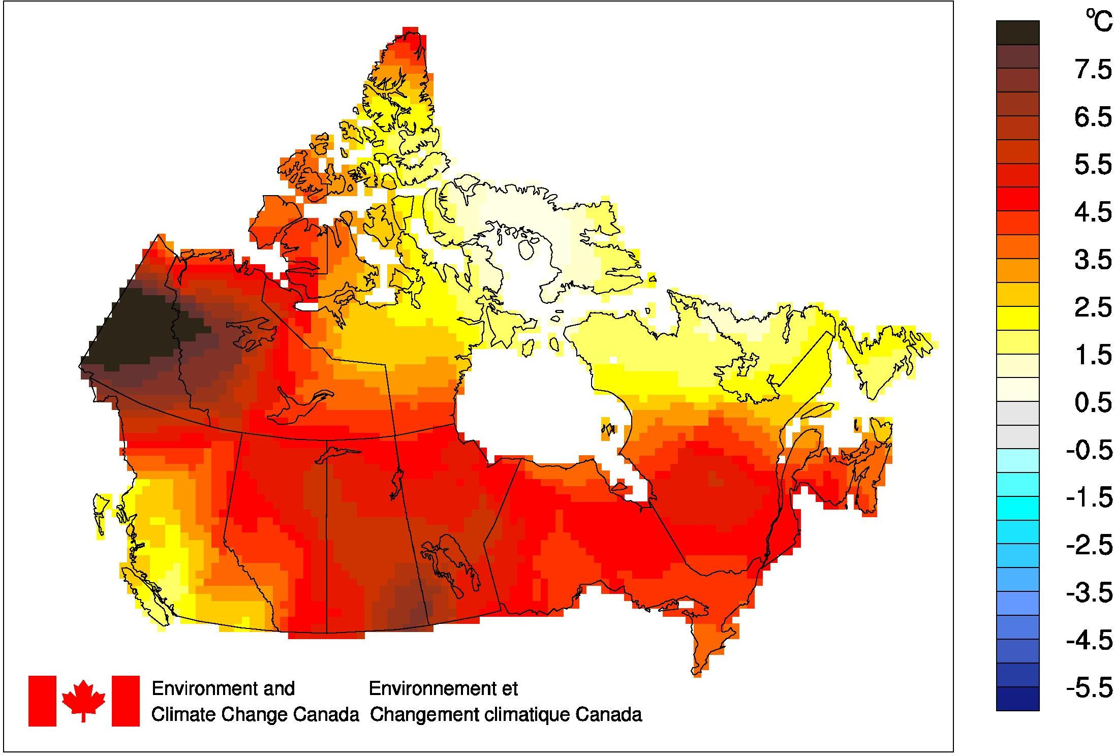 Среднегодовые осадки в канаде
