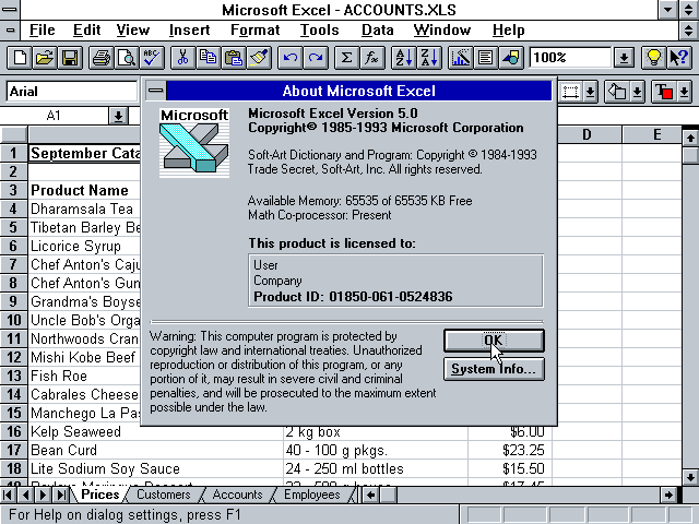 Excel 5. Эксель 1993. 5 Эксель. Excel 5.0. MS excel 1993 года.