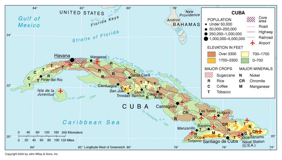 Natural Resources Of Cuba Map