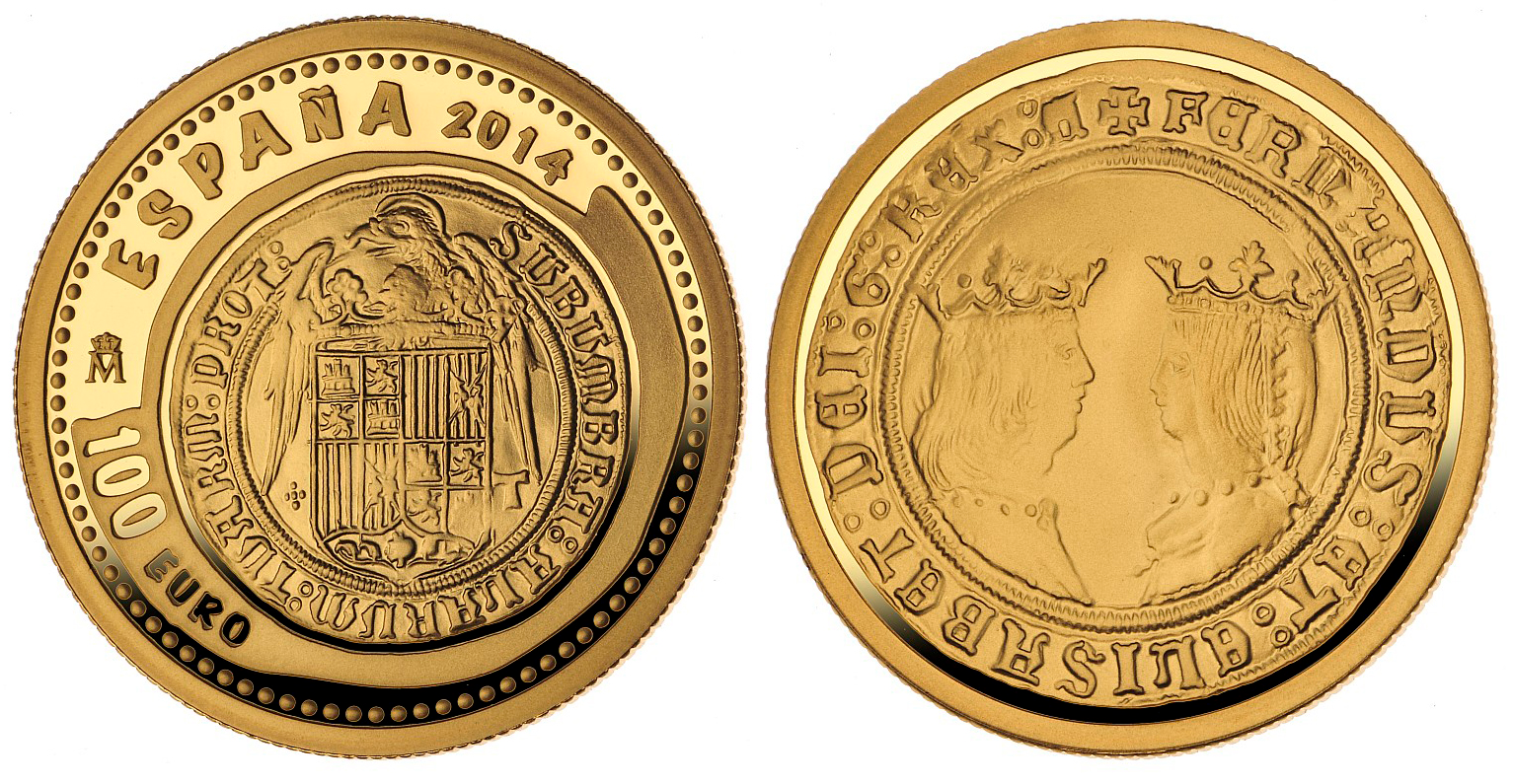 Монета испании 4. 100 Euro монета. Испанские монеты. Монета евро Король. Испанские золотые монеты.
