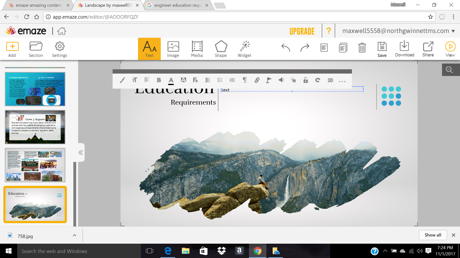 Landscape at emaze Presentation