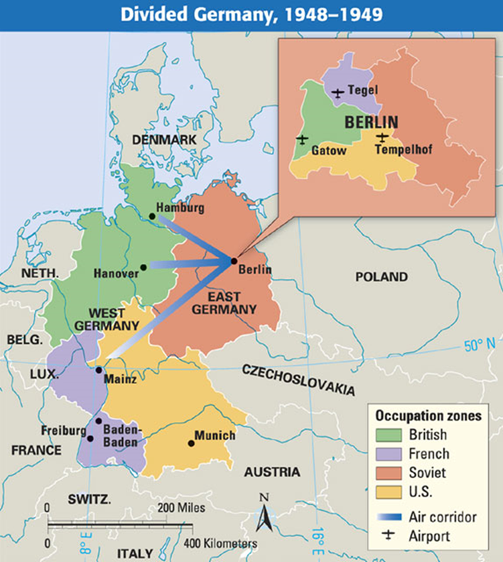 berlin was split up just like the nation of germany democratic west berlin and communist east berlin