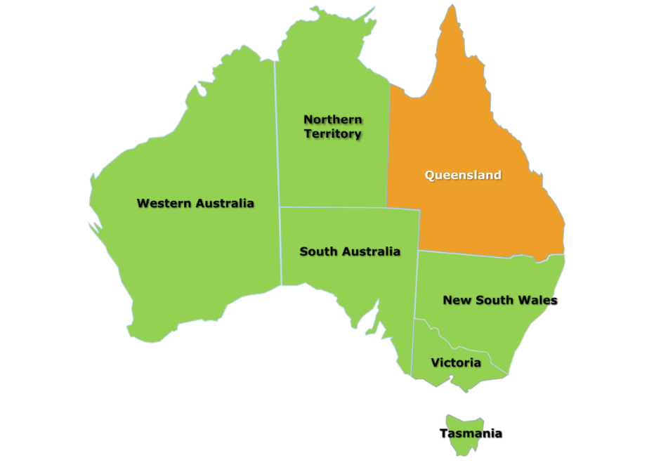 Австралия южный уэльс национальная премьер лига. Штат Квинсленд Австралия. Квинсленд Австралия на карте. Штаты Австралии на карте. Штат Квинсленд на карте.