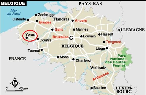 ypres belgique carte La deuxième bataille d'Ypres