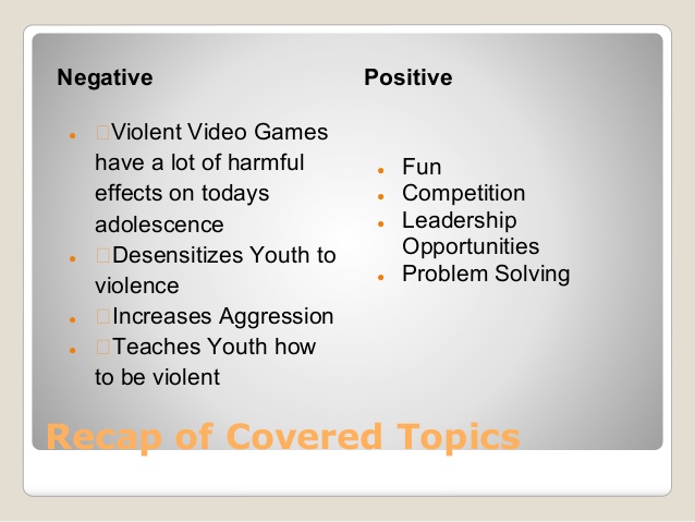 pterm papers on effects of violent vedeo games