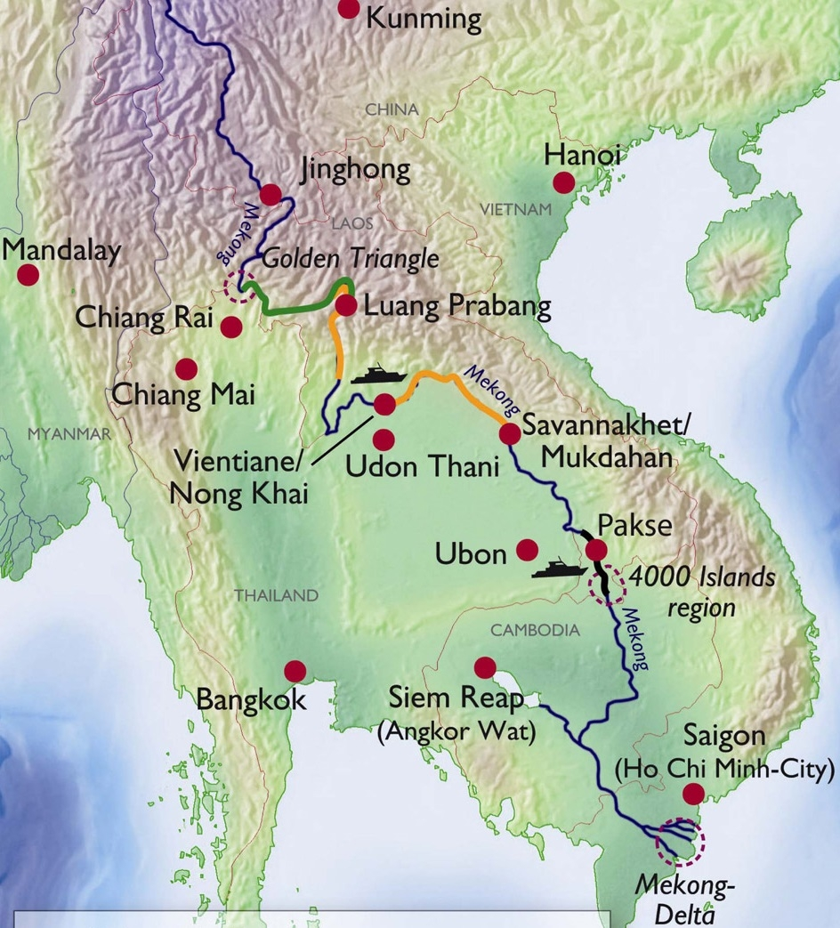 Меконг река карта