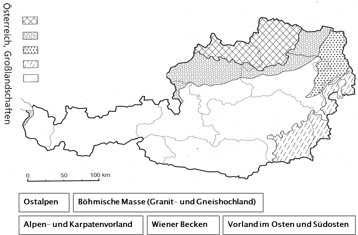 Großlandschaften österreich Karte | creactie