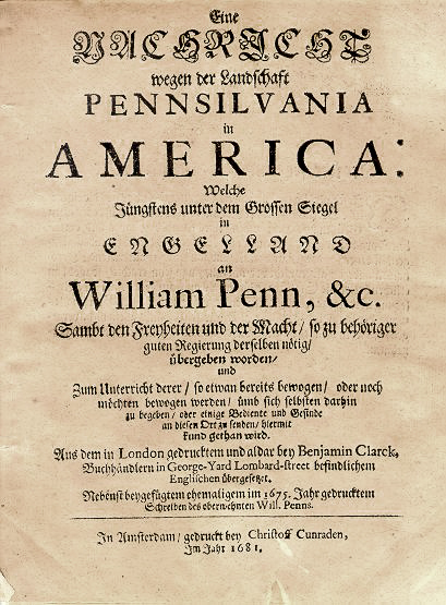 a history of pennysylvania colony founded by william penn a history of pennysylvania colony founded by william penn