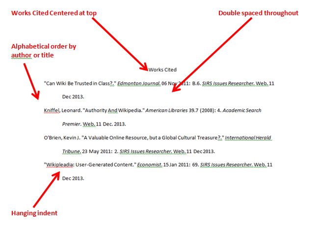 How To Put Work Cited In Alphabetical Order MLA Citations Code 