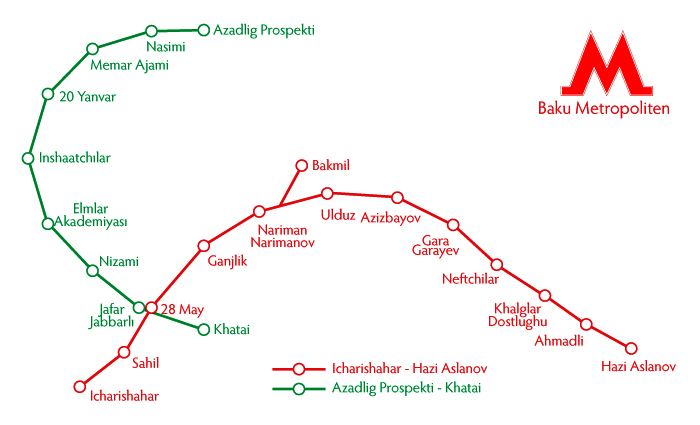 Схема метро г баку