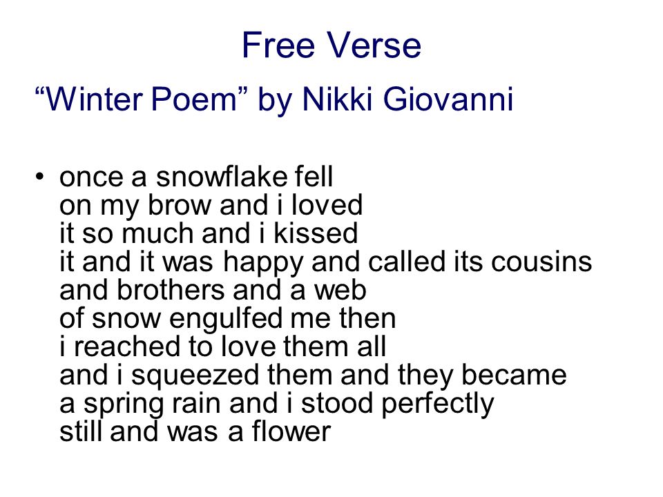 What Is A Free Verse Poem Definition