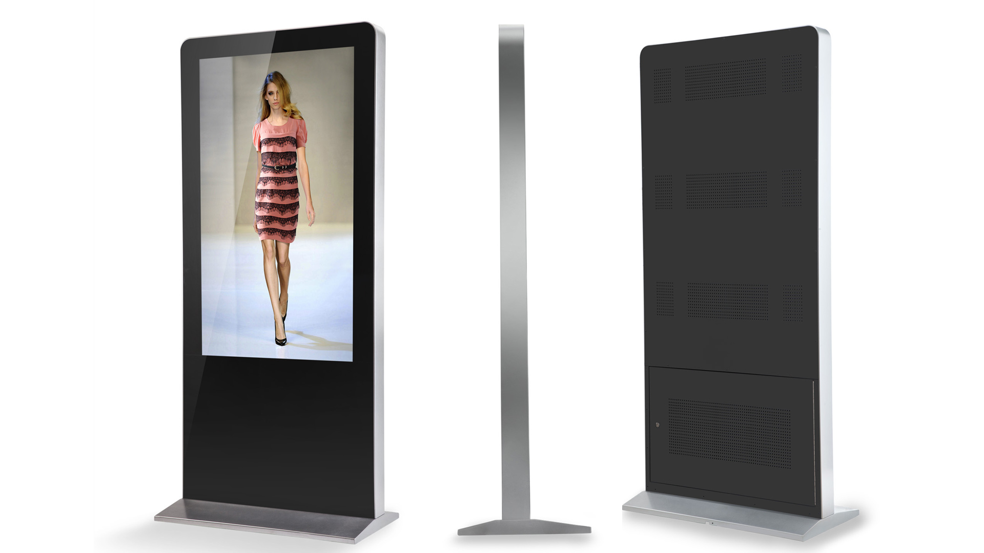 Непрерывная реклама. LG Digital Signage 55. Стойки для рекламных экранов. Вертикальные мониторы для рекламы. Рекламный стенд с экраном.