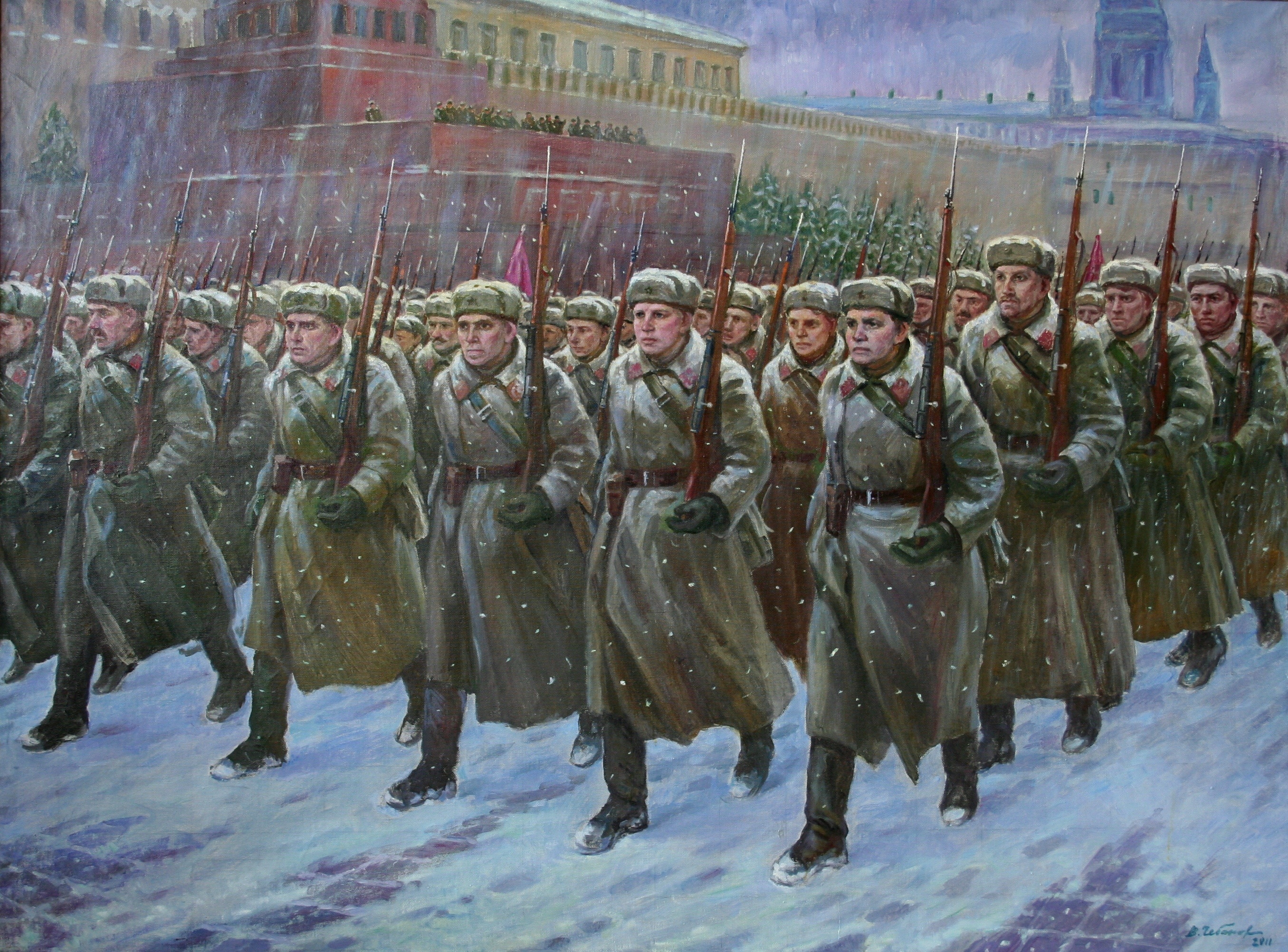 Шагают по площади. Парад ВОВ 1941.
