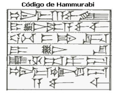 El famoso código de Hammurabi, promulgado aproximadamente en el año 1700 a. De J.C., Contenía a la vez que leyes penales, nor