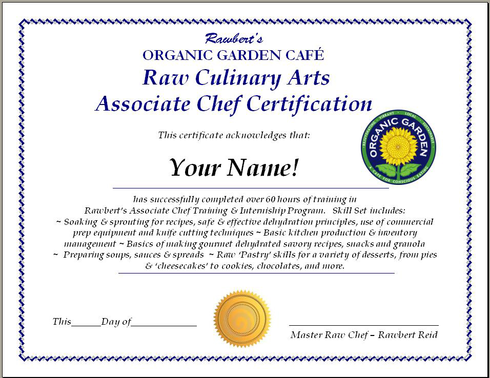 Advanced Cuisine Certificate Riset