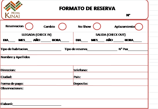 Resultado de imagen para imagen de guest service formato de registros de huesped