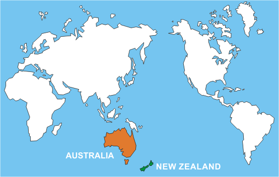Где находится остров новая зеландия на карте Australian Unit on emaze