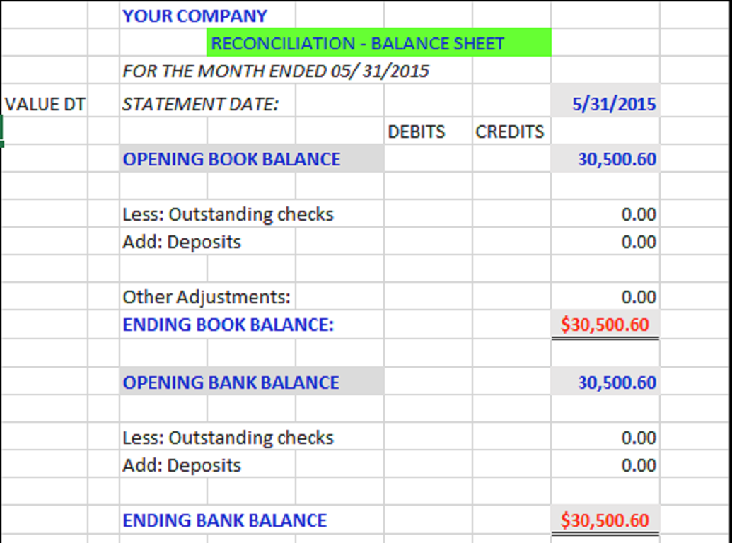 account balance sheets