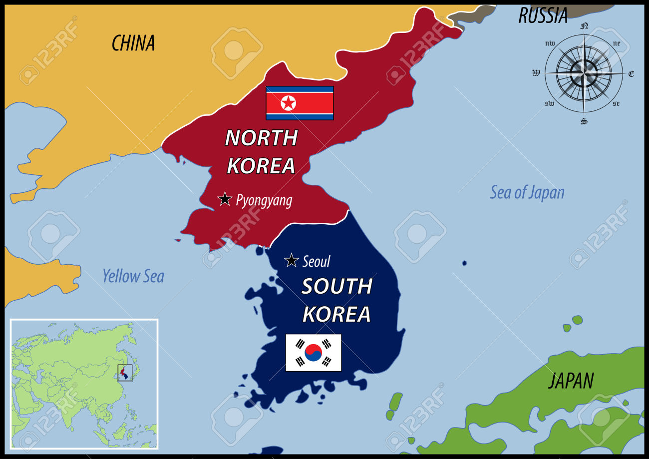 Покажи на карте северную корею. Границы Северной Кореи и Южной Кореи на карте. Граница Северной и Южной Кореи на карте. КНДР политическая карта. Расположение Северной и Южной Кореи на карте.
