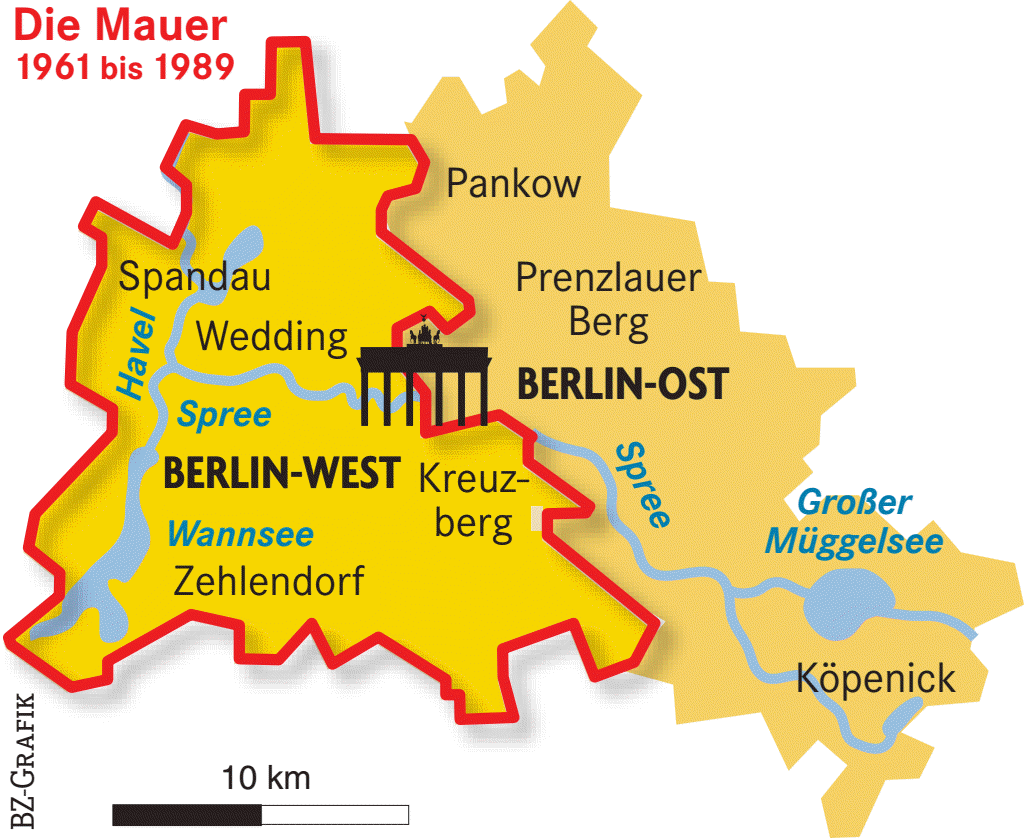 Berlin Wall Border Map