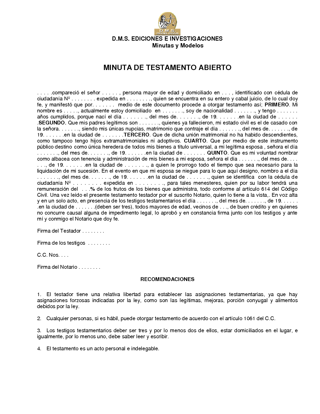 Testamento cerrado pdf