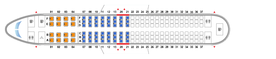 В 737 самолет схема салона